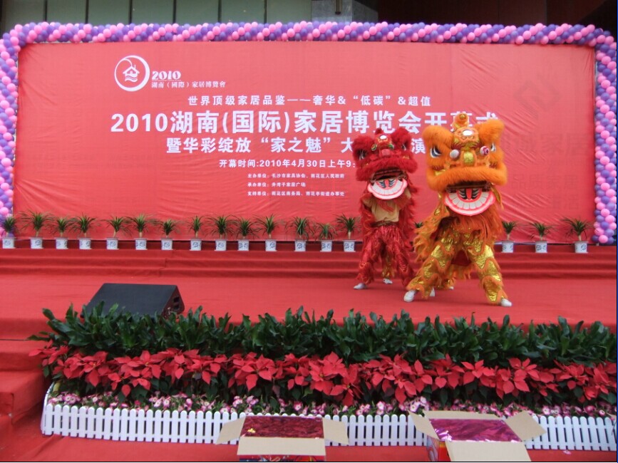 2010湖南（国际）家具博览会开幕式现场舞狮