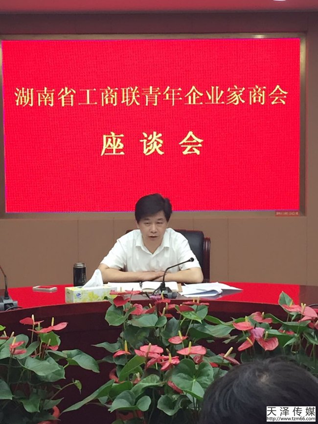 湖南省工商联党组书记汤新华主席青商会座谈会